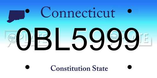 0BL5999 Connecticut License Plate