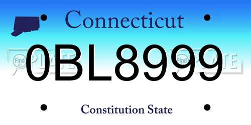0BL8999 Connecticut License Plate
