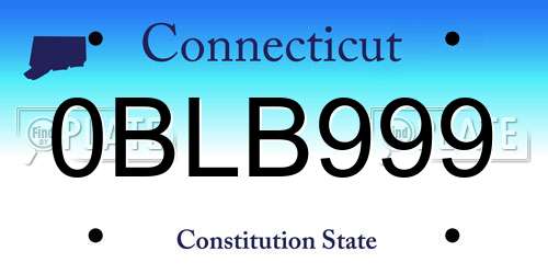 0BLB999 Connecticut License Plate