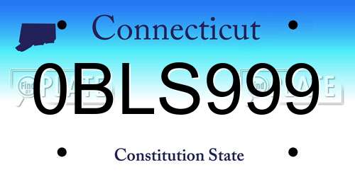 0BLS999 Connecticut License Plate