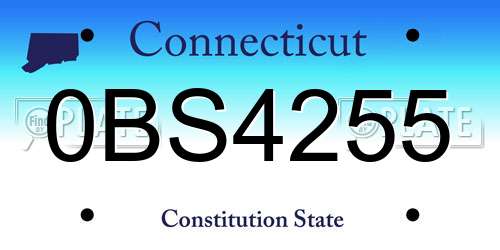 0BS4255 Connecticut License Plate