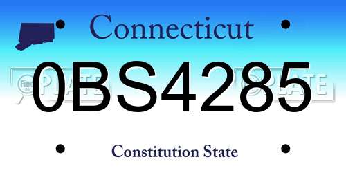 0BS4285 Connecticut License Plate