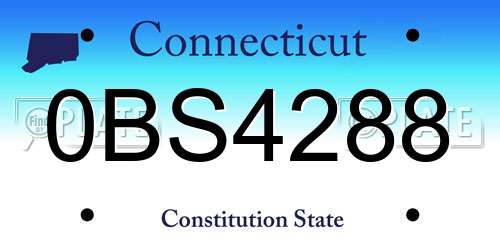 0BS4288 Connecticut License Plate