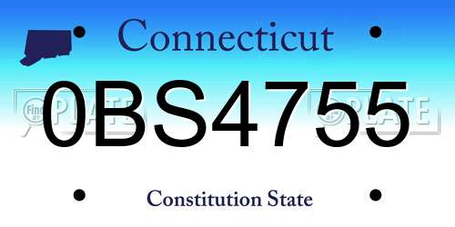 0BS4755 Connecticut License Plate
