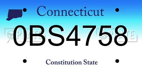 0BS4758 Connecticut License Plate