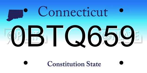 0BTQ659 Connecticut License Plate