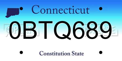 0BTQ689 Connecticut License Plate