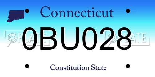 0BU028 Connecticut License Plate