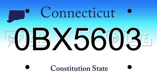 0BX5603 Connecticut License Plate