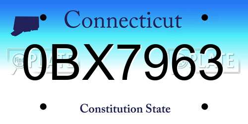 0BX7963 Connecticut License Plate
