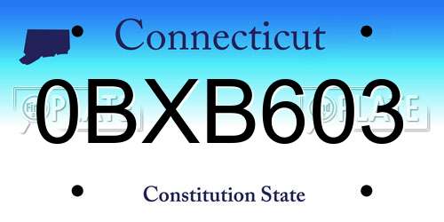 0BXB603 Connecticut License Plate