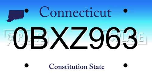0BXZ963 Connecticut License Plate