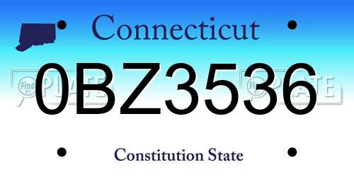 0BZ3536 Connecticut License Plate