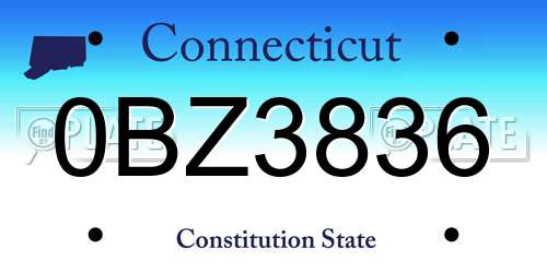 0BZ3836 Connecticut License Plate