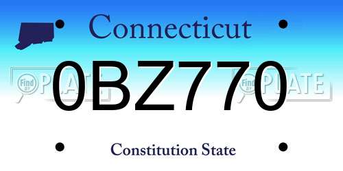0BZ770 Connecticut License Plate
