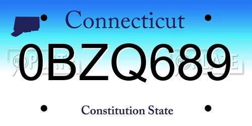 0BZQ689 Connecticut License Plate