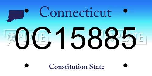 0C15885 Connecticut License Plate