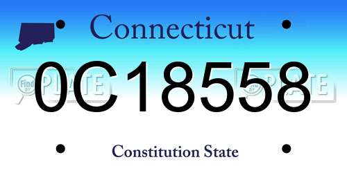 0C18558 Connecticut License Plate