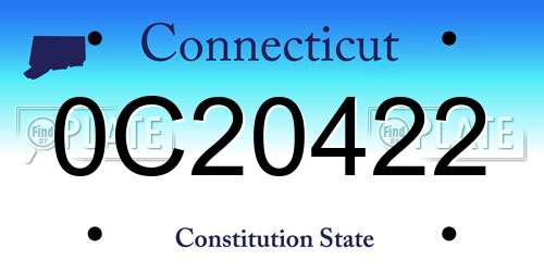 0C20422 Connecticut License Plate