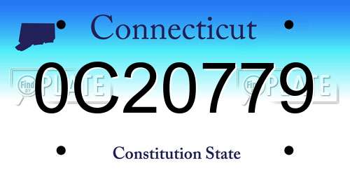 0C20779 Connecticut License Plate