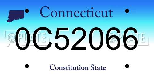 0C52066 Connecticut License Plate