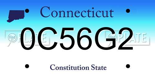 0C56G2 Connecticut License Plate