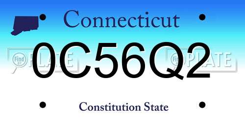 0C56Q2 Connecticut License Plate