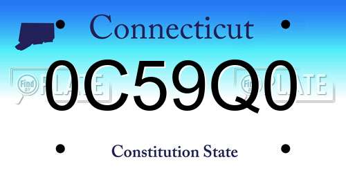 0C59Q0 Connecticut License Plate