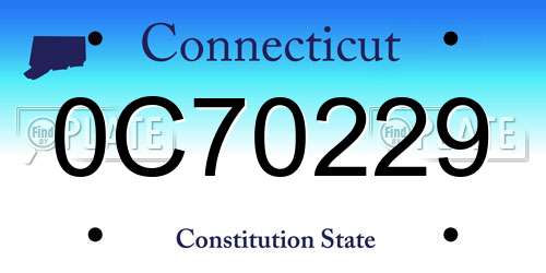 0C70229 Connecticut License Plate