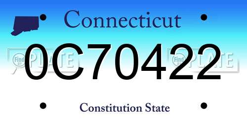 0C70422 Connecticut License Plate