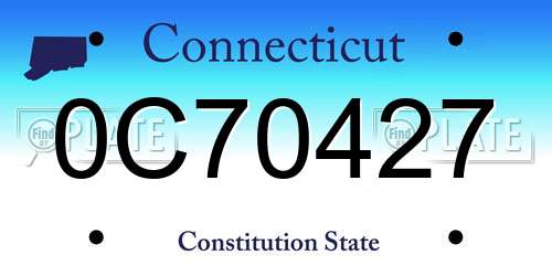 0C70427 Connecticut License Plate