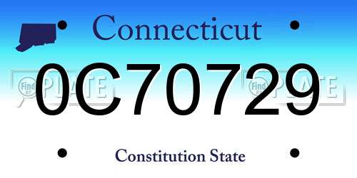 0C70729 Connecticut License Plate