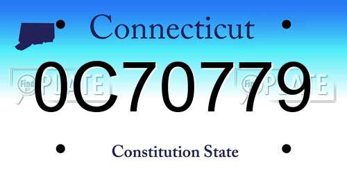 0C70779 Connecticut License Plate