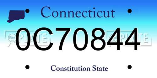 0C70844 Connecticut License Plate