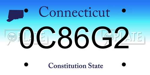 0C86G2 Connecticut License Plate