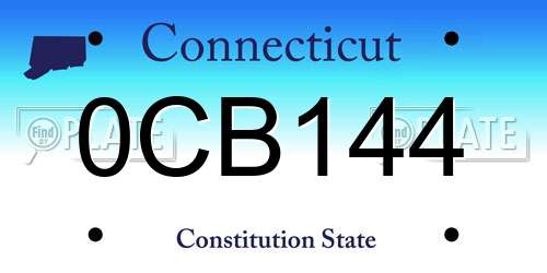 0CB144 Connecticut License Plate