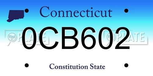 0CB602 Connecticut License Plate