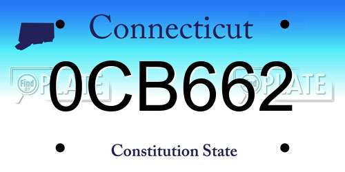 0CB662 Connecticut License Plate
