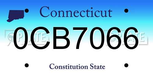 0CB7066 Connecticut License Plate