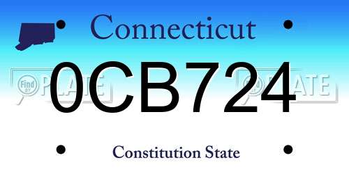 0CB724 Connecticut License Plate