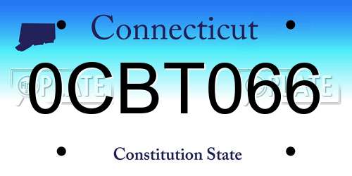 0CBT066 Connecticut License Plate