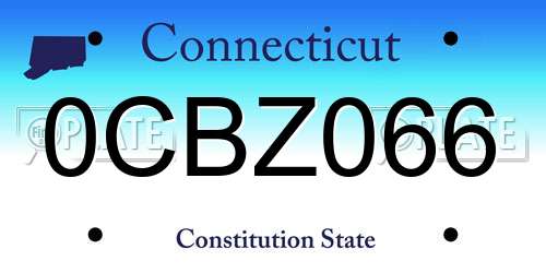0CBZ066 Connecticut License Plate