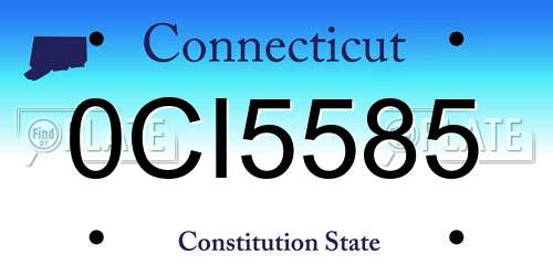 0CI5585 Connecticut License Plate