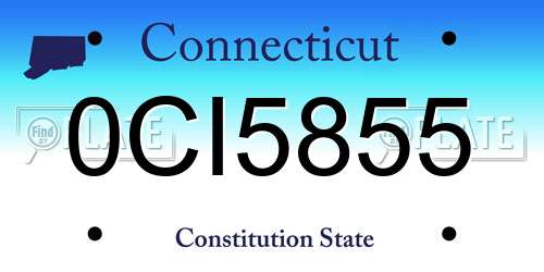 0CI5855 Connecticut License Plate