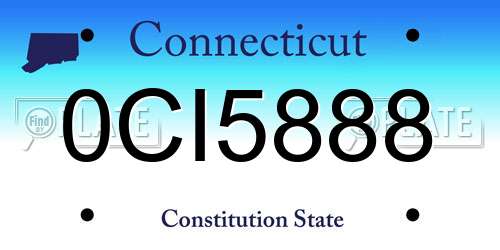 0CI5888 Connecticut License Plate