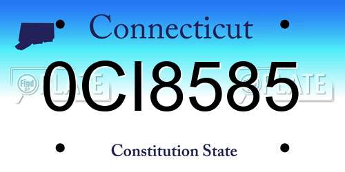 0CI8585 Connecticut License Plate
