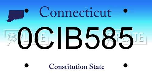 0CIB585 Connecticut License Plate