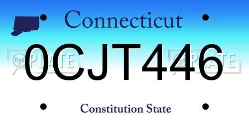 0CJT446 Connecticut License Plate
