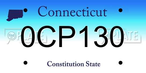 0CP130 Connecticut License Plate
