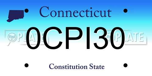 0CPI30 Connecticut License Plate